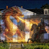 Mapping vidéo sur le château de Coulon