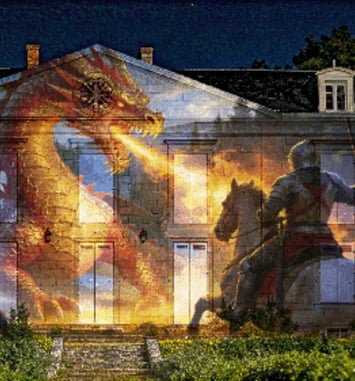 Mapping vidéo sur le château de Coulon