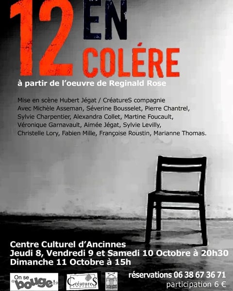 Théâtre "12 en colère" par la troupe On se bouge