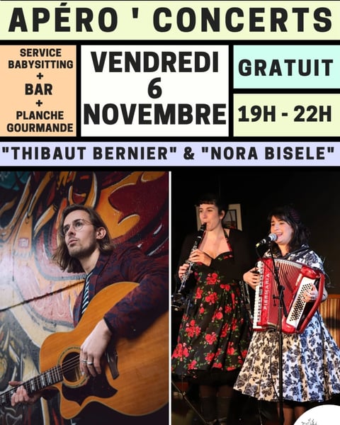Apéro'Concerts avec "Thibaut Bernier" & "Nora Bisele"