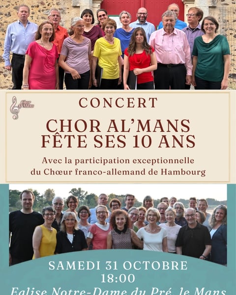 ChorAl'Mans fête ses 10 ans avec ses amis de Hambourg